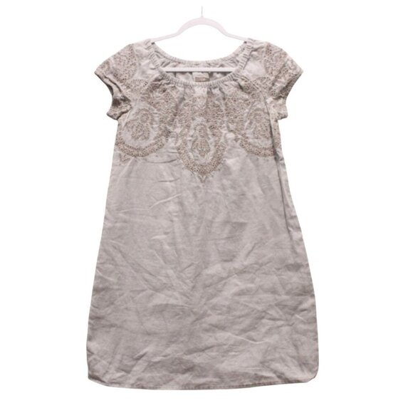 J Jill Dress XS Petite 100% Linen Embroidered Boho Beach Casual Preppy Coastal - Picture 1 of 13